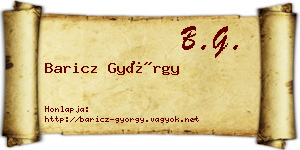 Baricz György névjegykártya