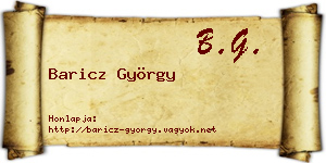 Baricz György névjegykártya