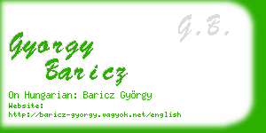 gyorgy baricz business card